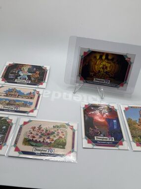Disneyland 70 Collectible Attraction Cards lot Pooh Tea party town square
